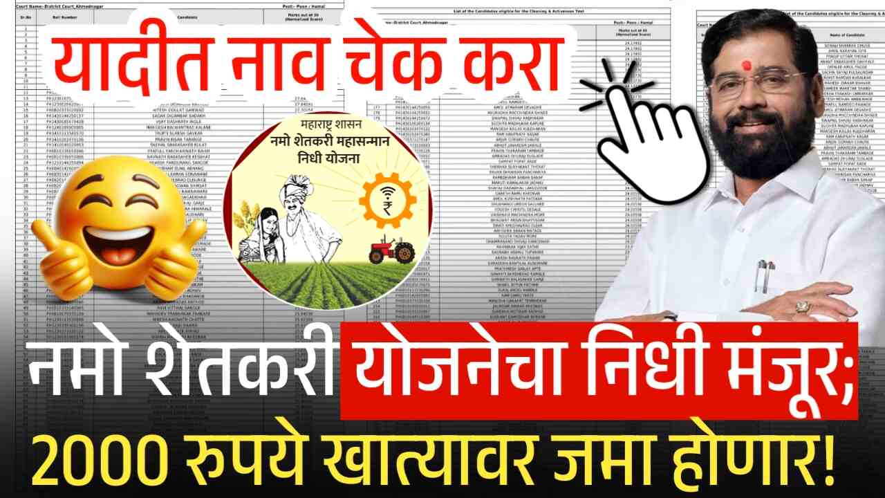 नमो शेतकरी योजनेचा निधी मंजूर; 2000 रुपये खात्यावर जमा होणार! तुमचे नाव चेक करा Namo Shetkari Yojana Hapta