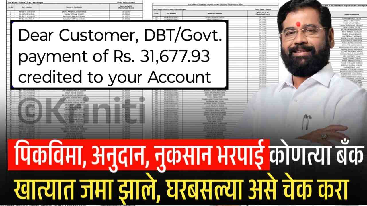 पीक विमा, अनुदान, नुकसानभरपाई: तुमचे पैसे कोणत्या खात्यात जमा झाले, घरबसल्या तपासा!