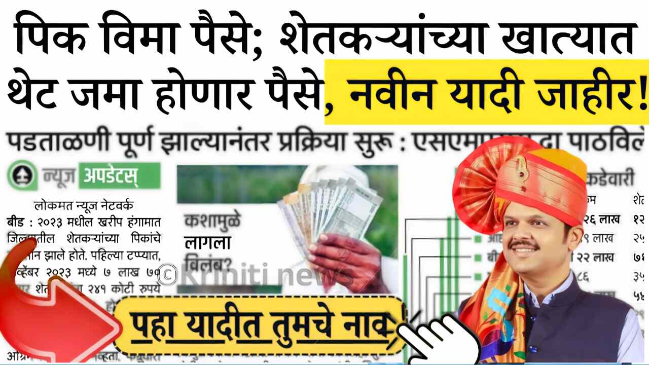 या’ शेतकऱ्यांच्या बँक खात्यावर 921 कोटी रुपये पिक विमा जमा; यादी चेक करा Crop Insurance list 2025
